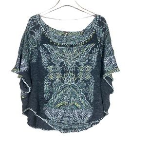 Free People Mayan Sunburst Short Sleeve Sweater